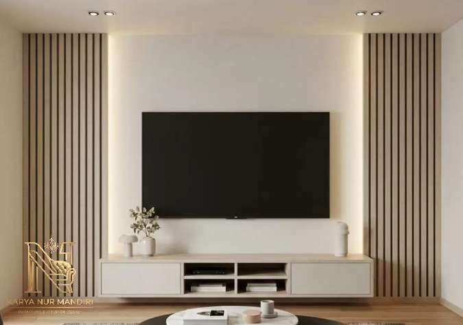 Spesialis backdrop TV Bekasi apartemen cepat pasang