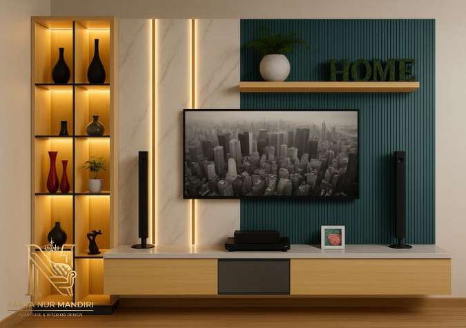 Spesialis backdrop tv Bogor apartemen studio gratis pasang
