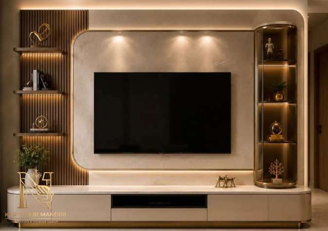 Spesialis backdrop TV Depok apartemen studio termurah