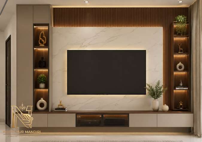 Spesialis backdrop TV Depok apartemen studio termurah