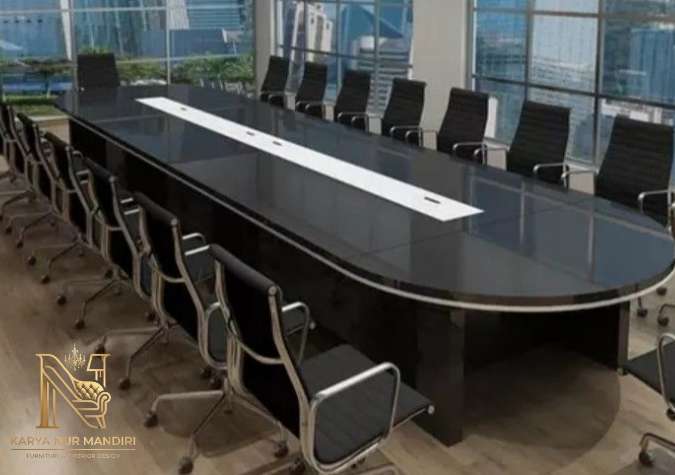 Jasa custom meja meeting Jakarta oval harga pabrik